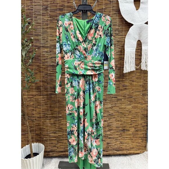 RACHEL ROY Womens Faux Wrap MIDI Cocktail and Party Dress SIZE MEDIUM - Picture 1 of 3